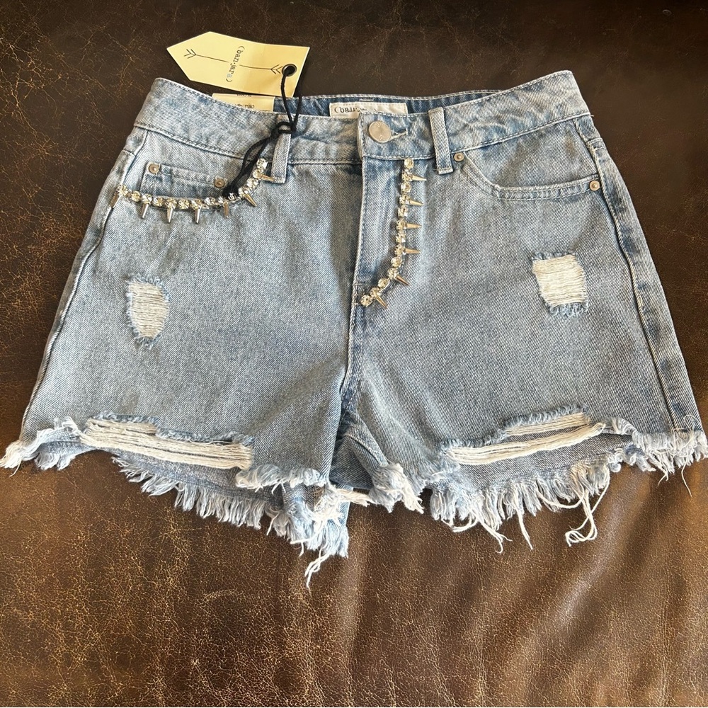 Ban Jara Light Blue Distressed Jean High Rise Shorts size 25